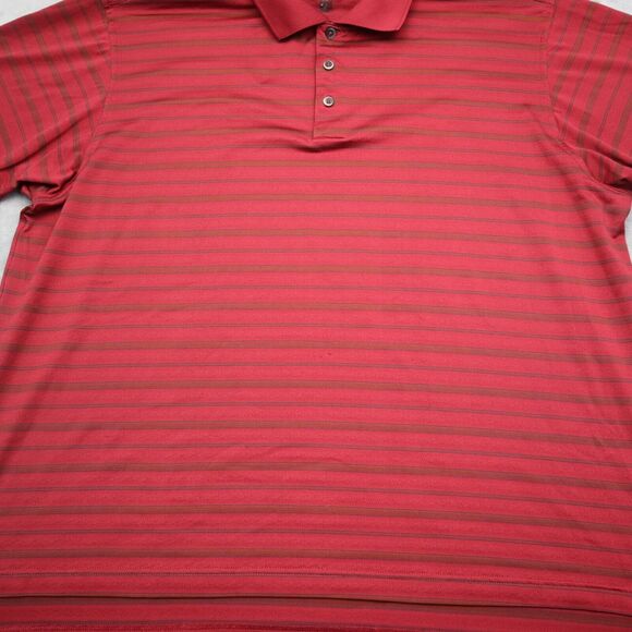 Adidas Shirt Mens XL Extra Red Golf Polo Lightweight Stretch 3 Stripes Work * - Picture 10 of 16